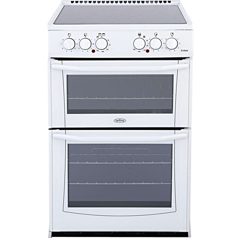 BELLING ENFIELD WHITE 55CM ELECTRIC COOKER WITH DOUBLE OVEN AND CERAMIC HOB - MK Choices CIC