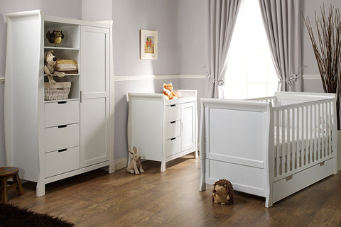 Stamford Cot Bed 3 Piece Bedroom Furniture Set - White