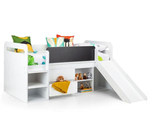 Mid sleeper bed with slide