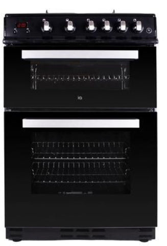 electriQ 60cm Double Oven Gas Cooker - Black