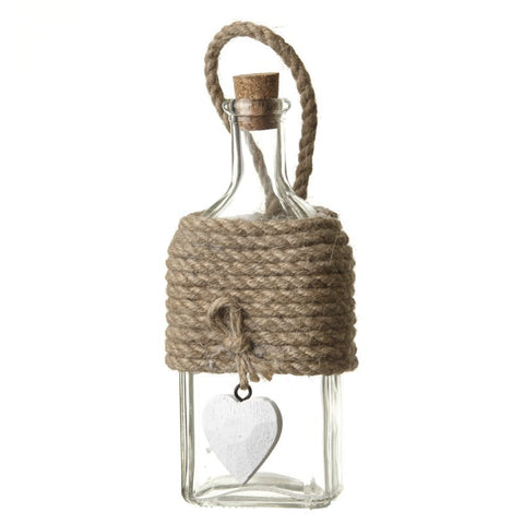 Glass Bottle With White Heart - MK Choices CIC