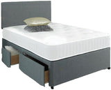 Divan Bed Set with 2 Drawer Base, Headboard and Mattress
