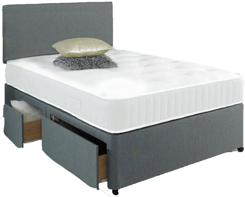 Divan Bed Set with Base, Headboard and Mattress (No Drawers)