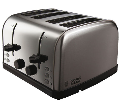 RUSSELL HOBBS FUTURA STAINLESS STEEL 4 SLICE TOASTER - MK Choices CIC
